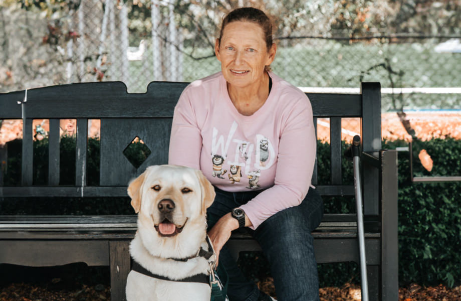 Veteran Handler with her Integra Service Dog in park