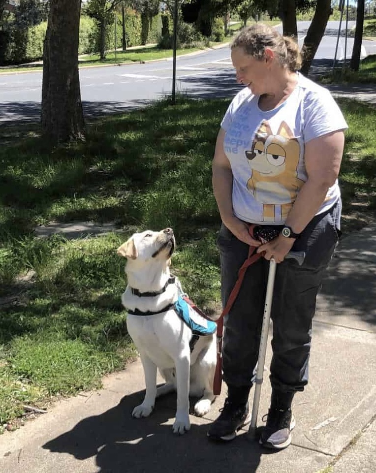 Vanessa and Baz her Service Dog